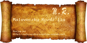 Maloveczky Rozália névjegykártya